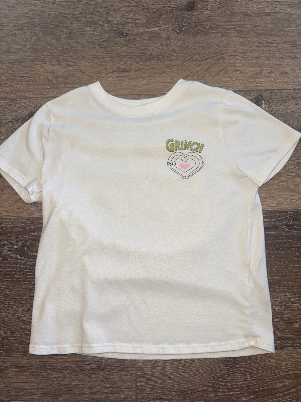 abercrombie kids White Grinch Heart Graphic Tee